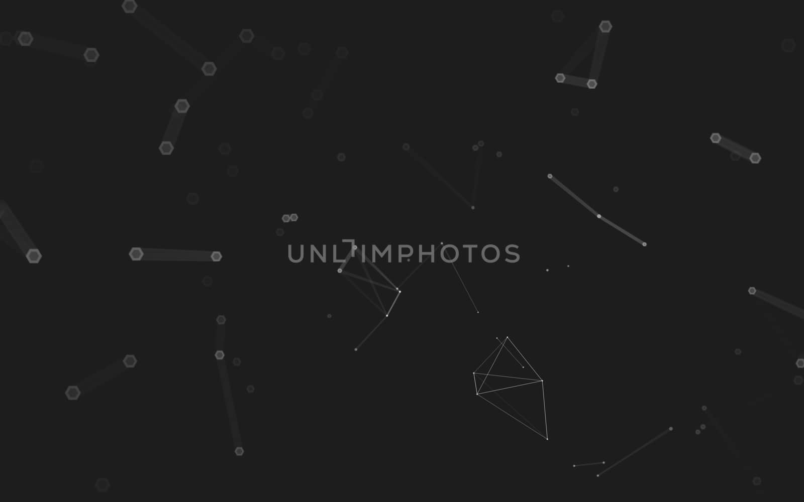 Abstract polygonal space low poly dark background, 3d rendering by teerawit