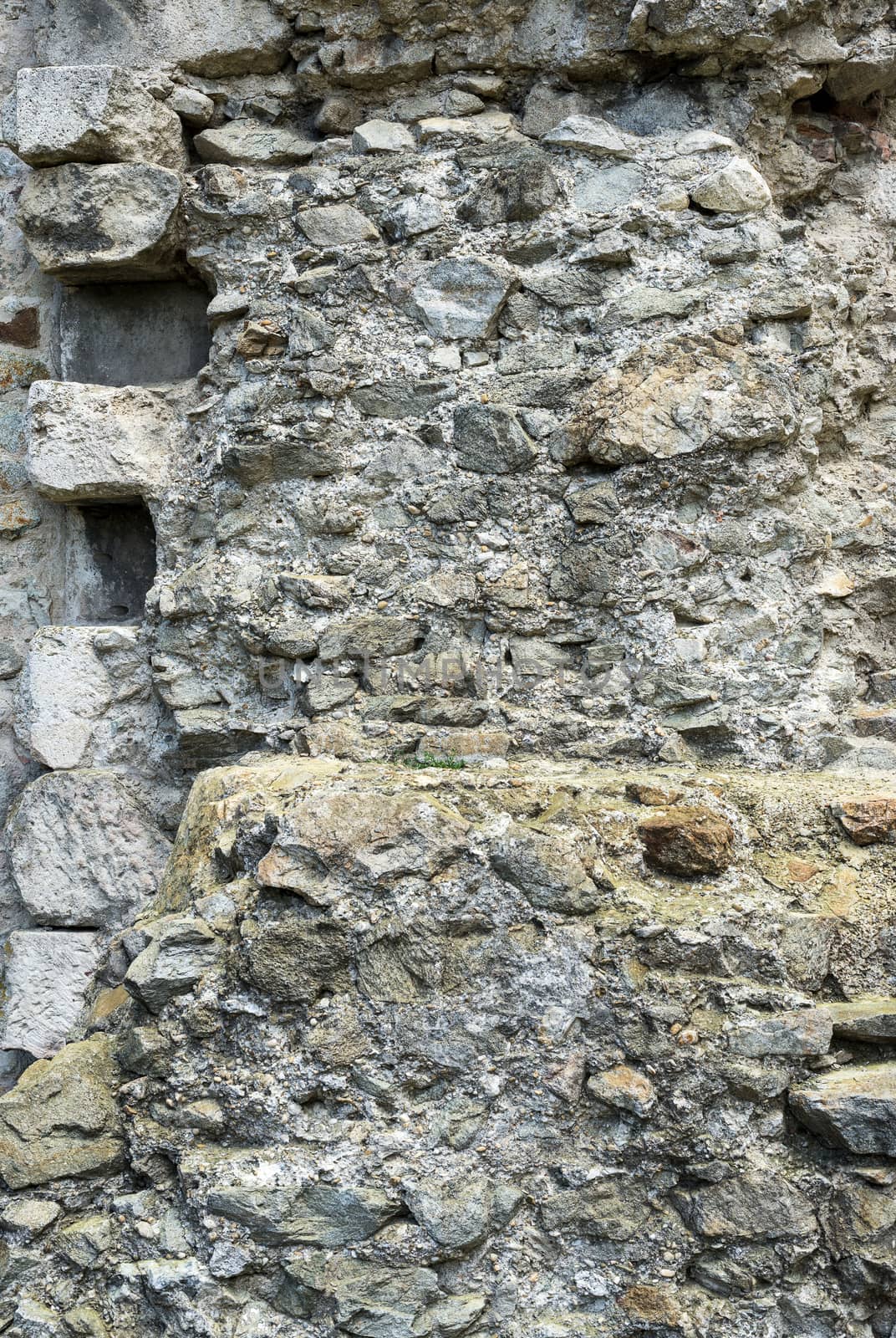 fragment of old stone wall