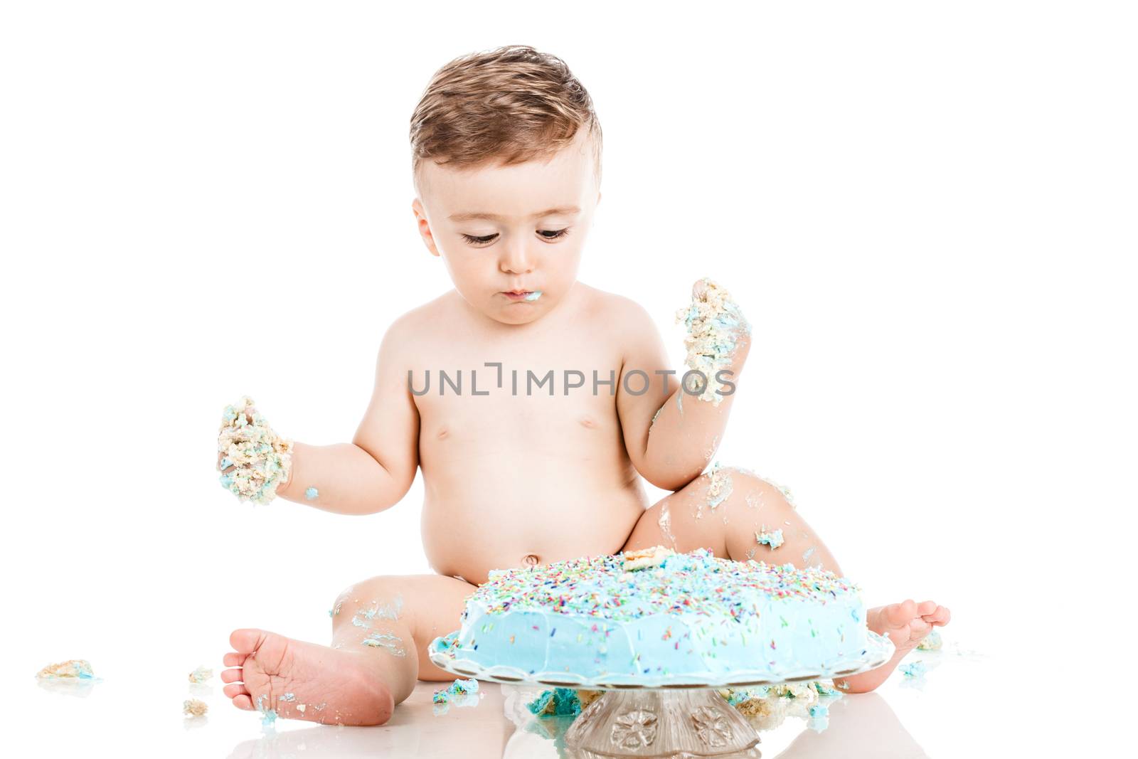 baby boy with a cake by kokimk