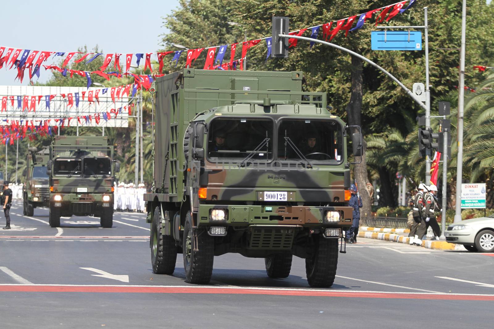 ISTANBUL, TURKEY - AUGUST 30, 2015: Military vehicle during 93th anniversary of 30 August Turkish Victory Day parade on Vatan Avenue