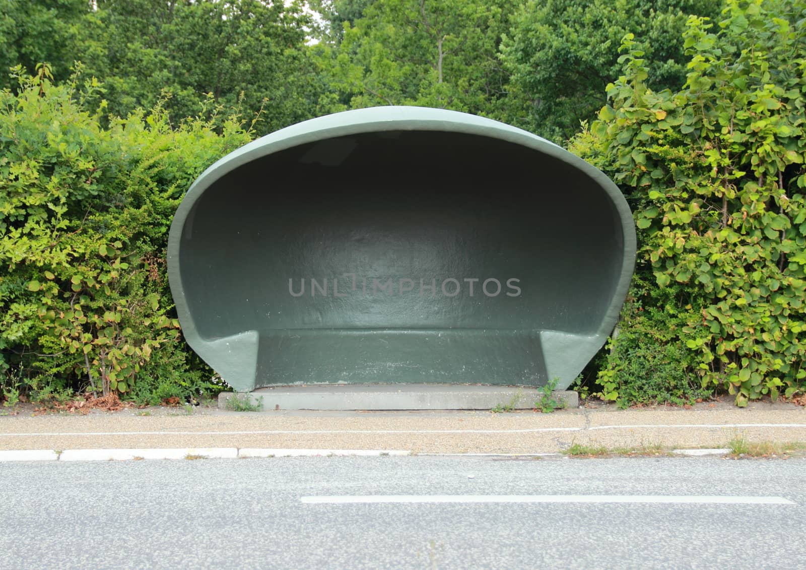 Special danish weather shelter at bus stop