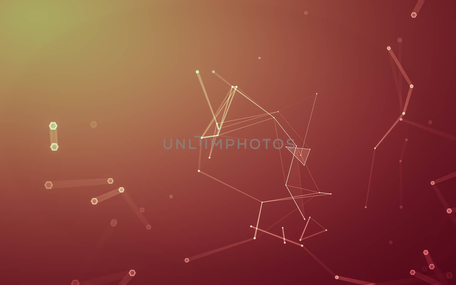 Abstract polygonal space low poly dark background, 3d rendering by teerawit