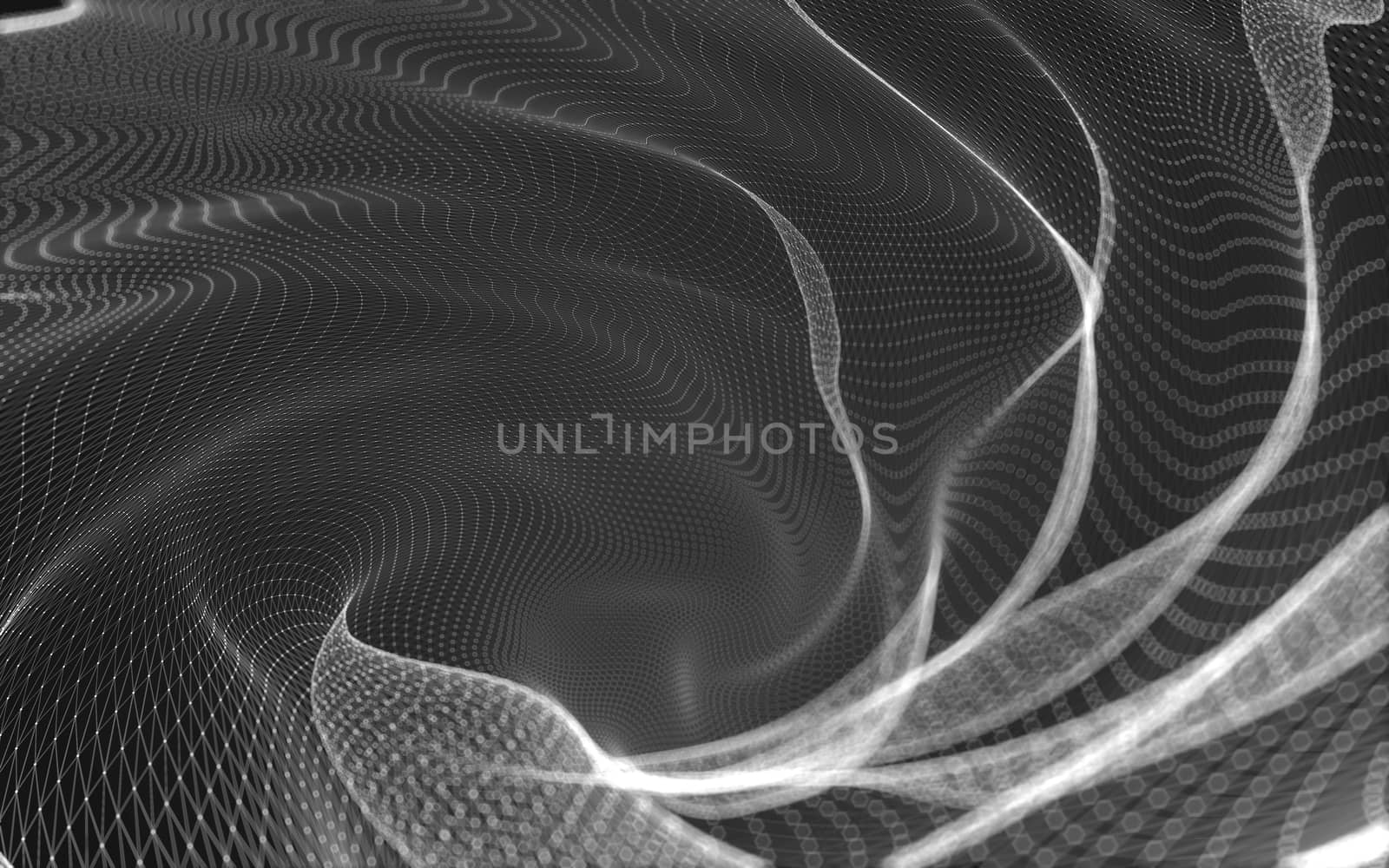 Abstract polygonal space low poly dark background with connecting dots and lines. Connection structure. 3d rendering