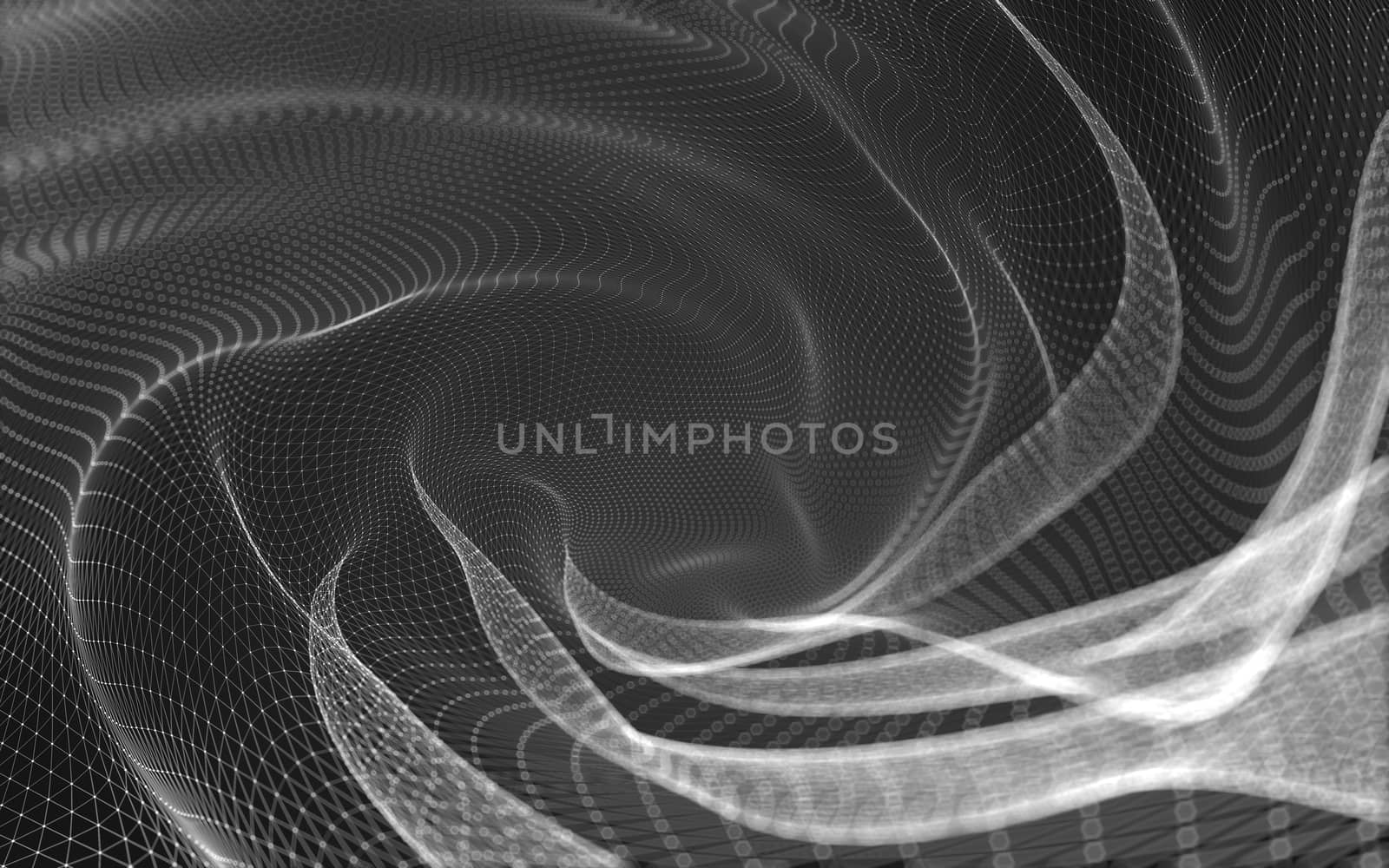 Abstract polygonal space low poly dark background with connecting dots and lines. Connection structure. 3d rendering