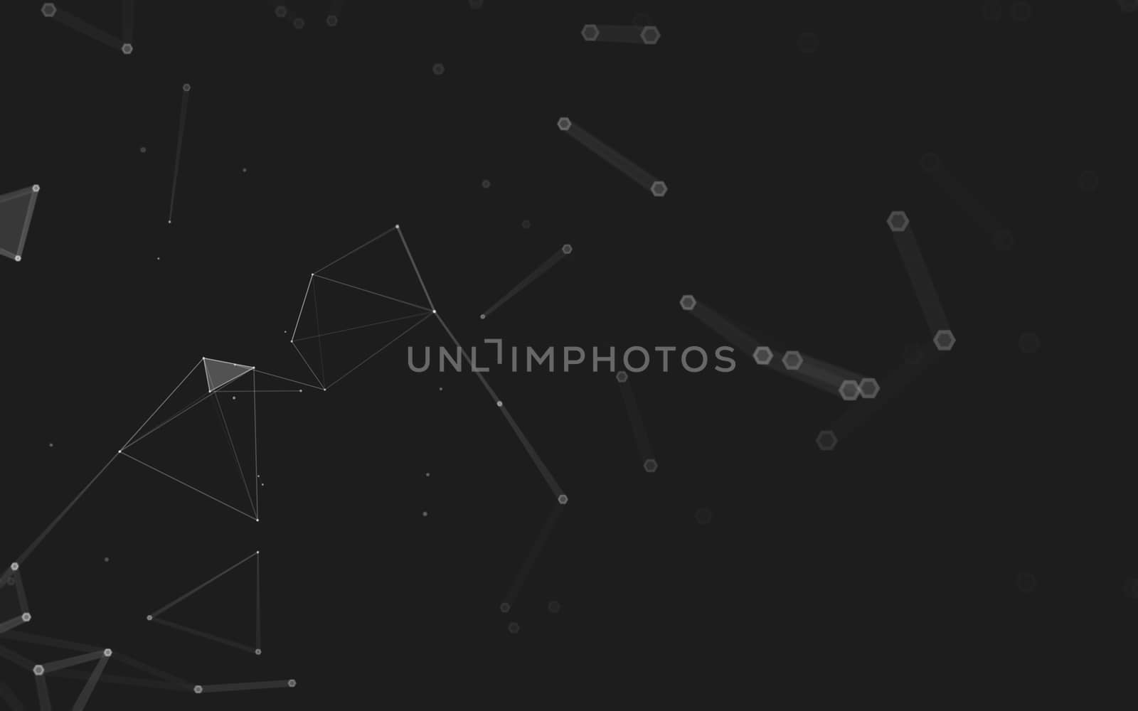 Abstract polygonal space low poly dark background, 3d rendering by teerawit