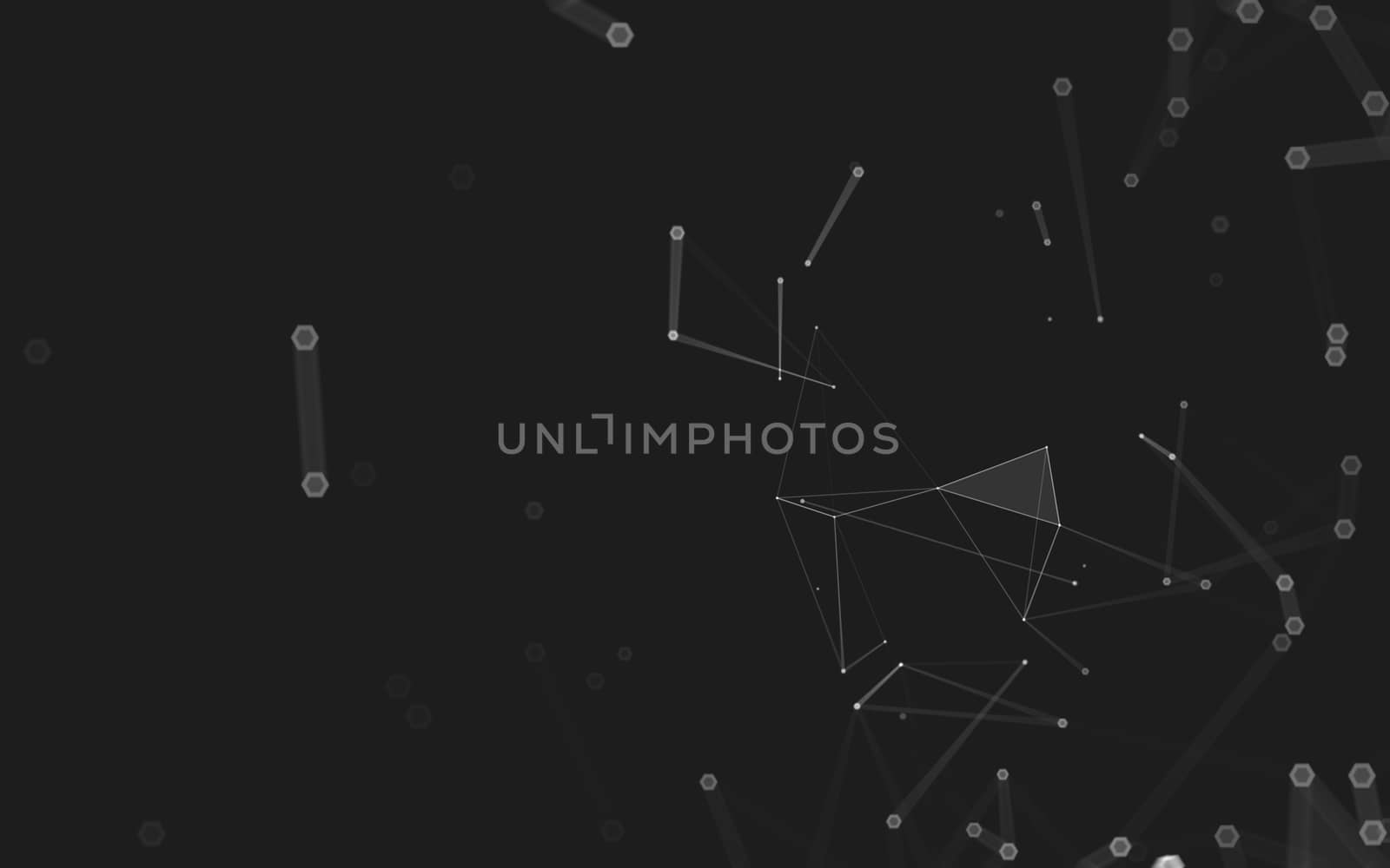 Abstract polygonal space low poly dark background, 3d rendering by teerawit