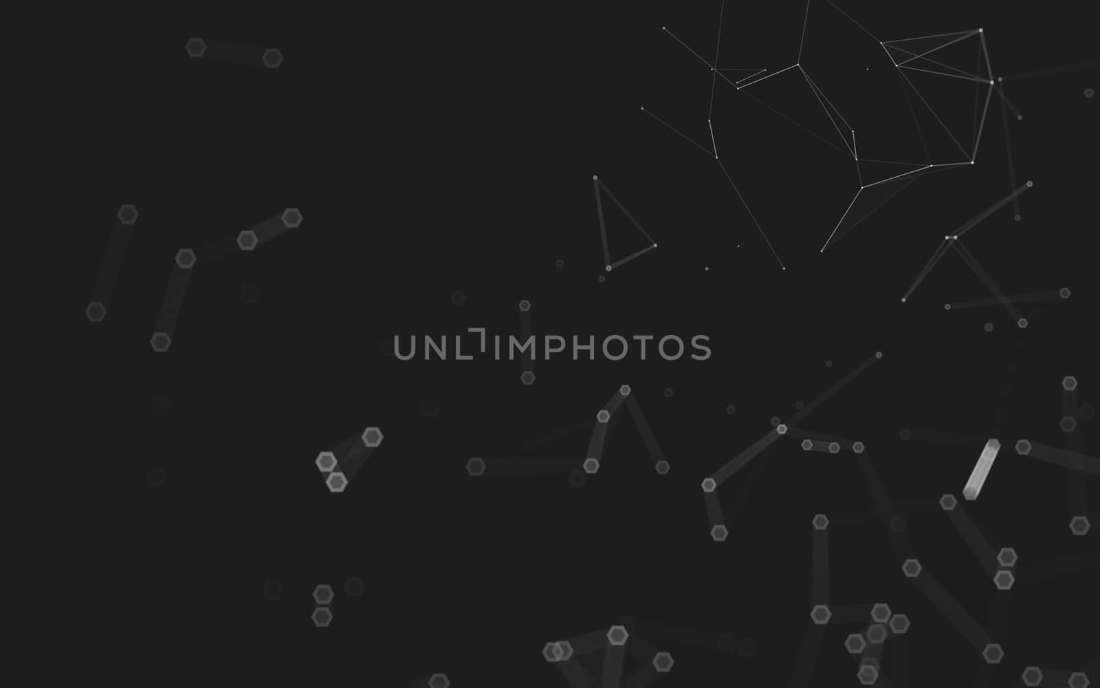 Abstract polygonal space low poly dark background, 3d rendering by teerawit