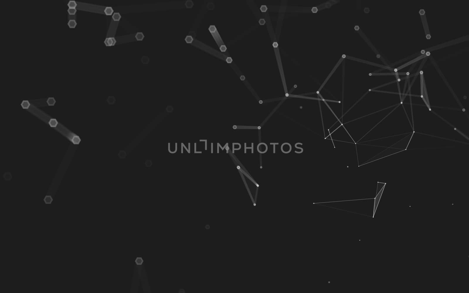 Abstract polygonal space low poly dark background, 3d rendering by teerawit