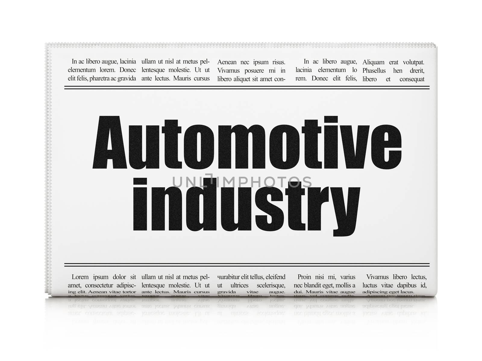 Manufacuring concept: newspaper headline Automotive Industry by maxkabakov