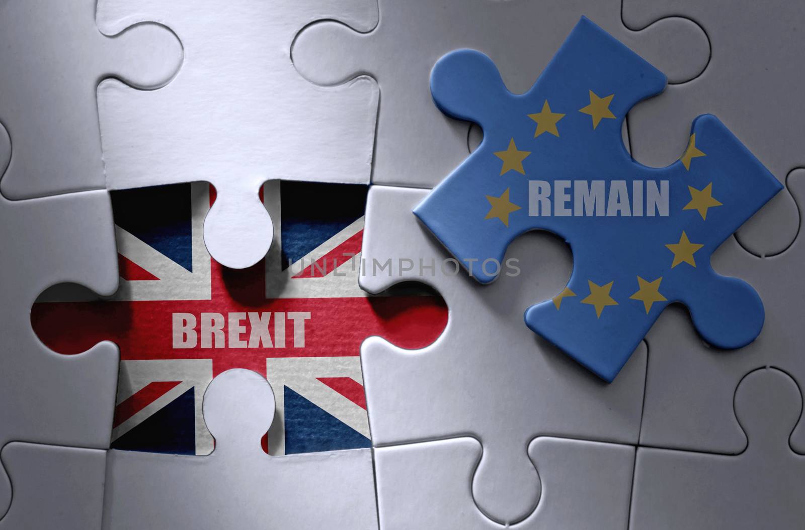 Brexit jigsaw puzzle concept  by unikpix