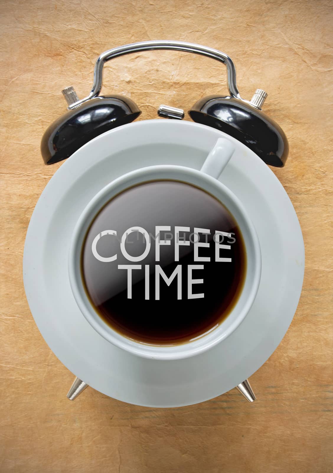 Alarm clock with coffee time in the middle