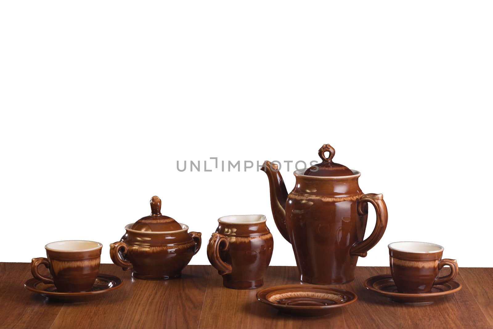 Empty isolated ware for coffee on a white background