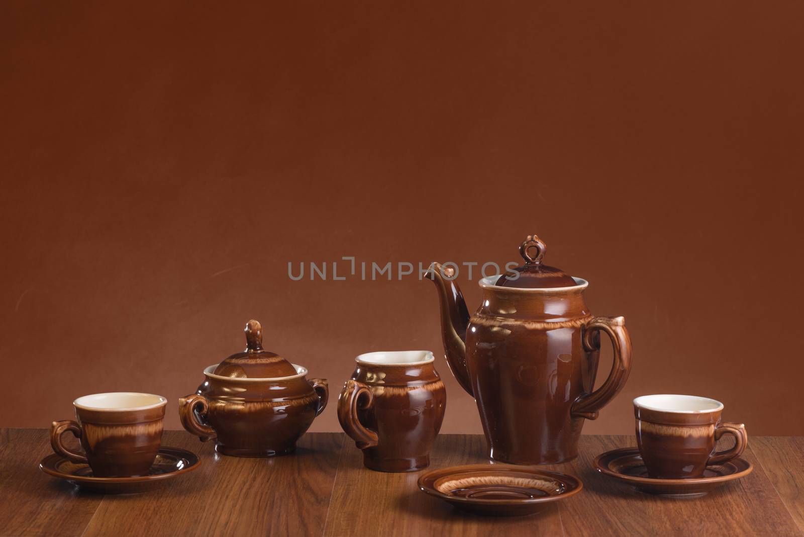 Ware for coffee on a gradient background by fotooxotnik