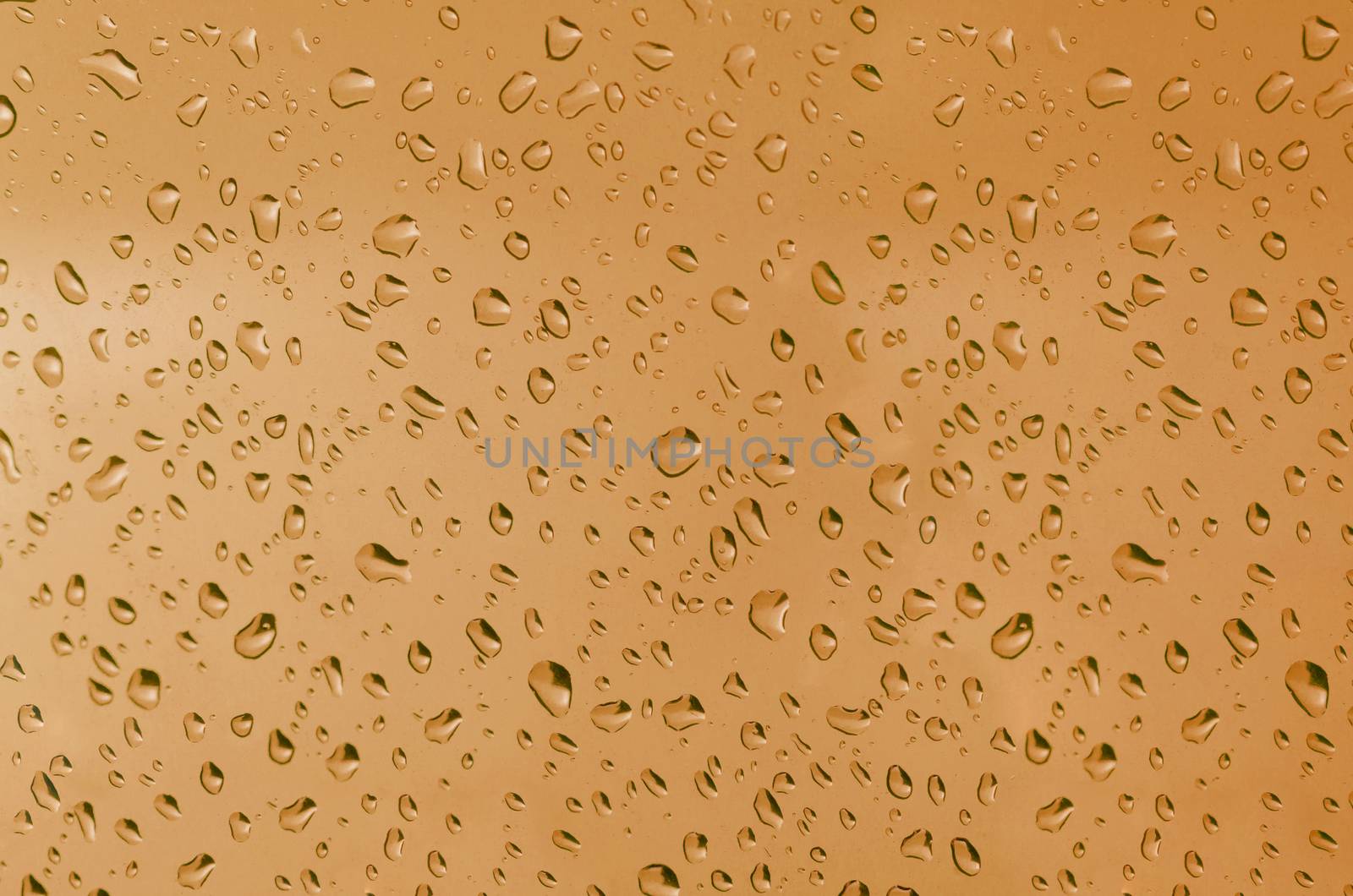 Water droplets on the glass with a colored background. Drops of water.