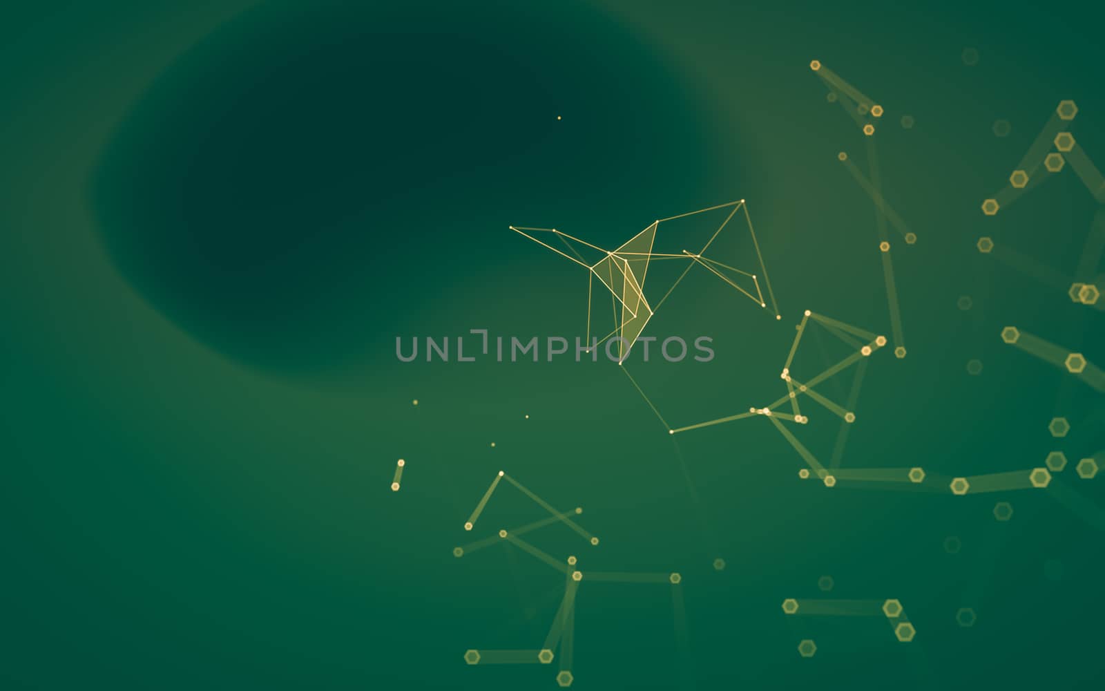 Abstract polygonal space low poly dark background with connecting dots and lines. Connection structure. 3d rendering