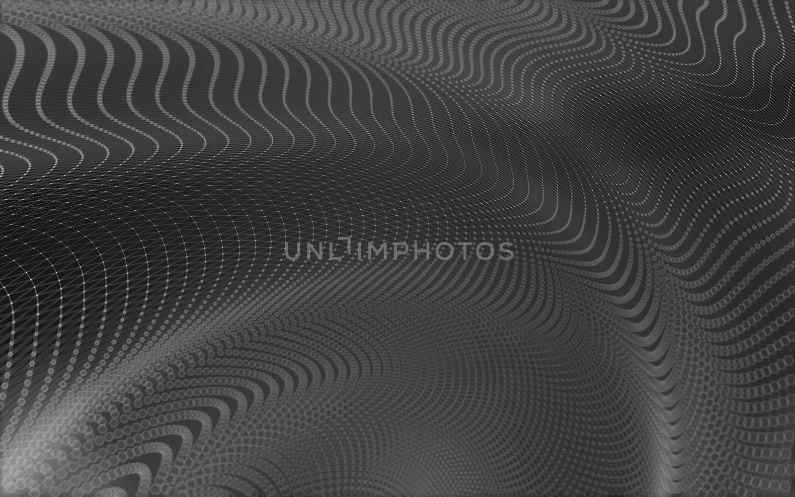 Abstract polygonal space low poly dark background, 3d rendering by teerawit