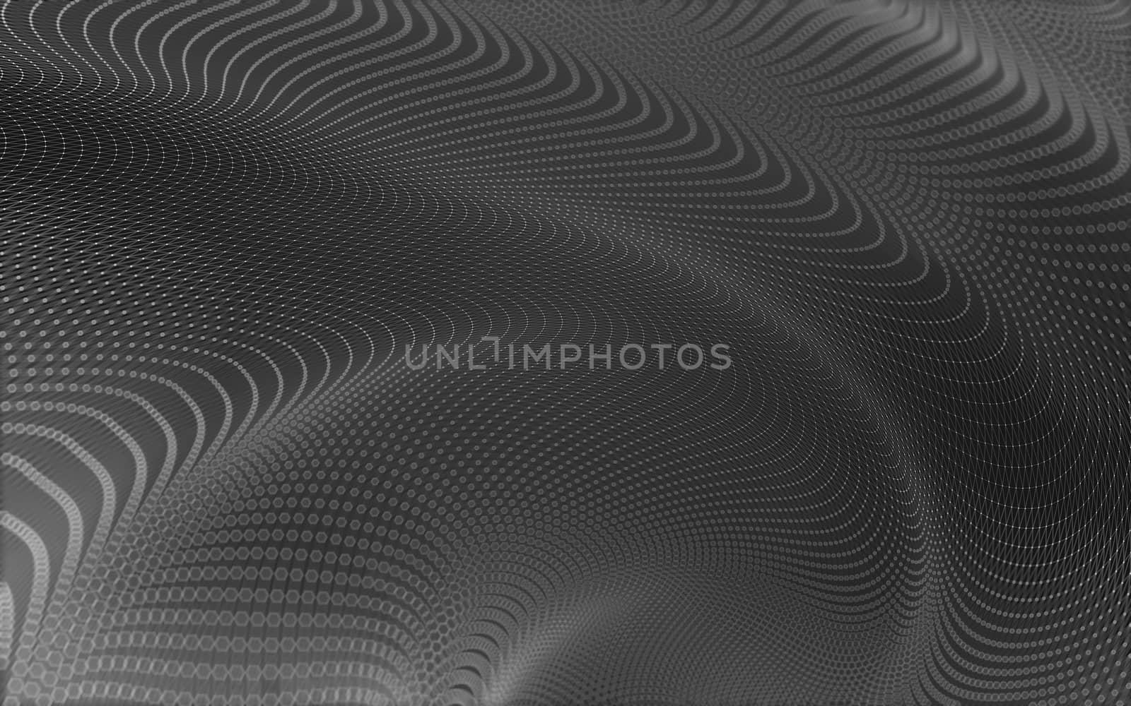 Abstract polygonal space low poly dark background with connecting dots and lines. Connection structure. 3d rendering