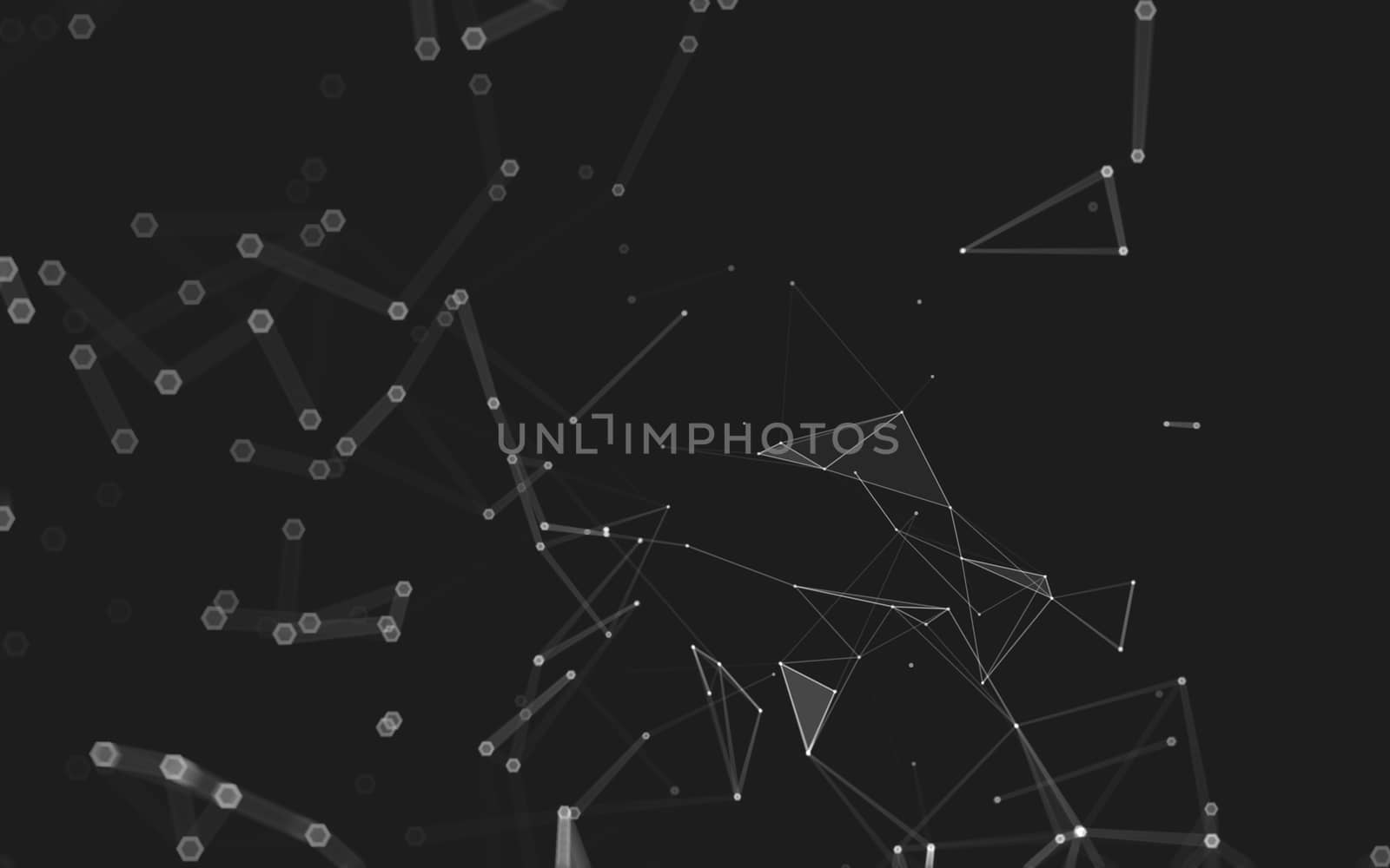 Abstract polygonal space low poly dark background with connecting dots and lines. Connection structure. 3d rendering