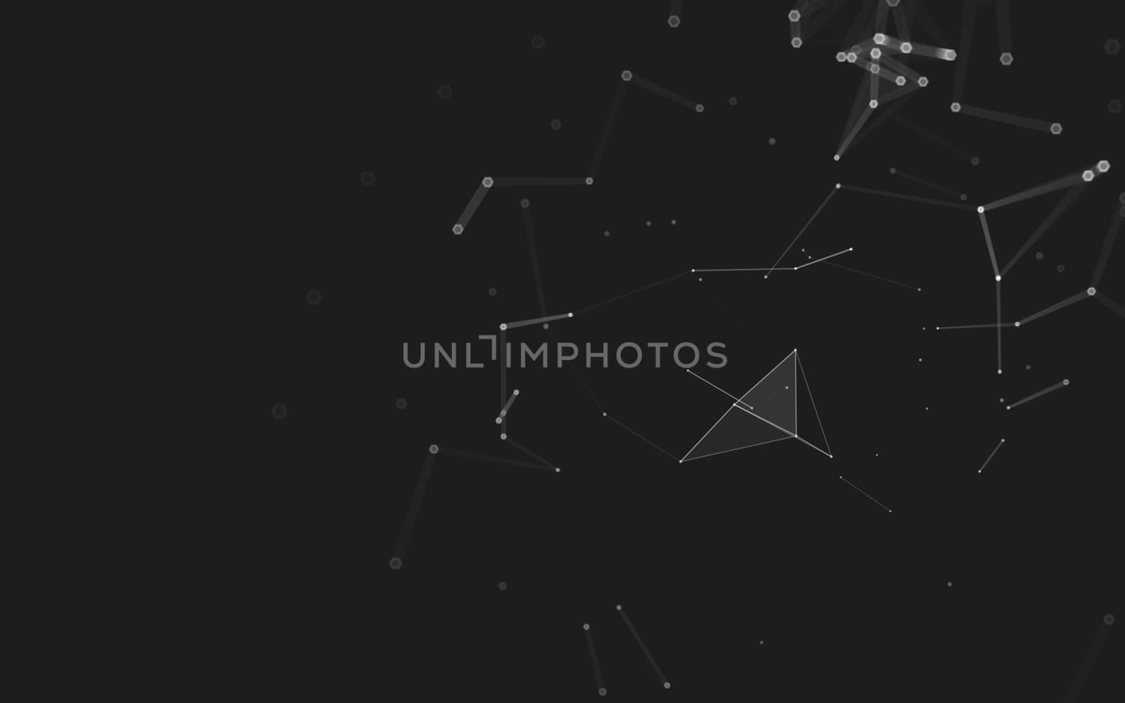 Abstract polygonal space low poly dark background with connecting dots and lines. Connection structure. 3d rendering