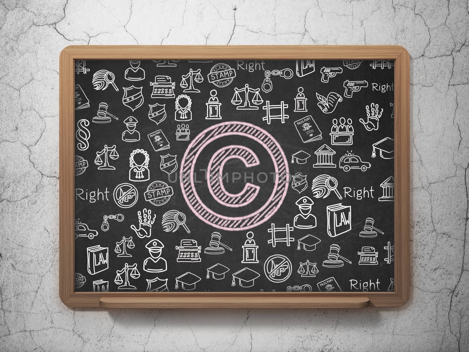 Law concept: Copyright on School board background by maxkabakov