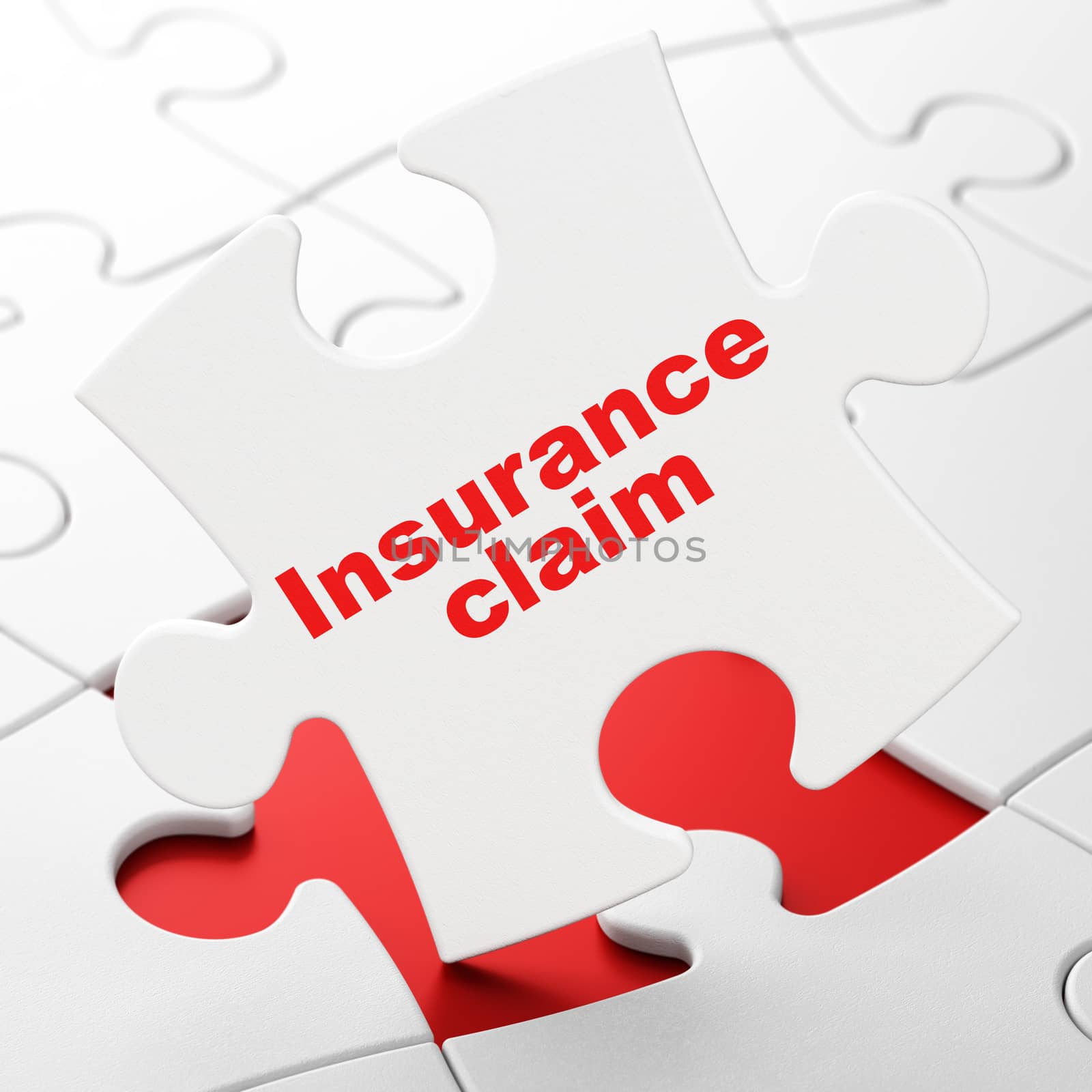 Insurance concept: Insurance Claim on puzzle background by maxkabakov