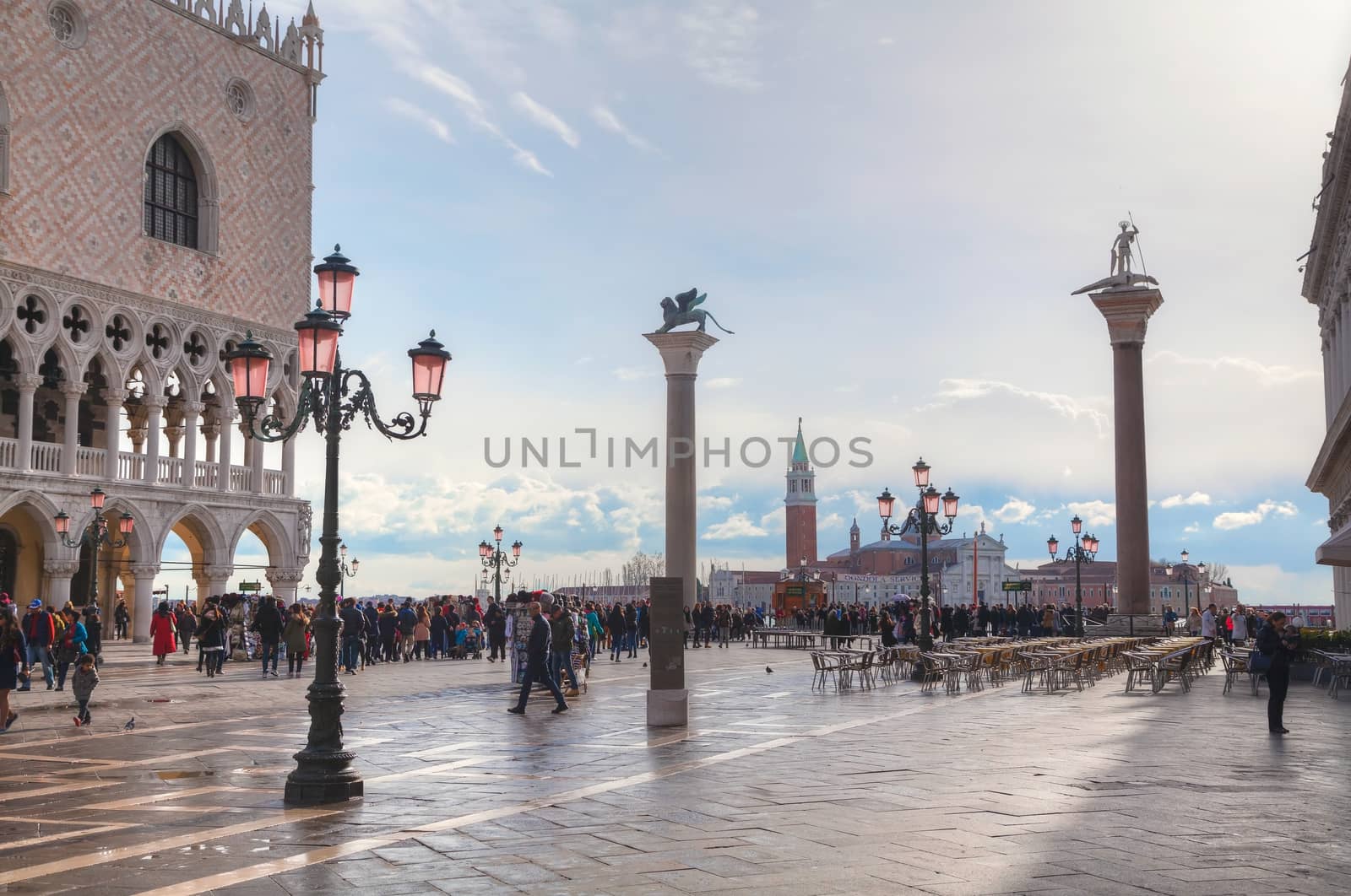 San Marco square in Venice, Italy early on a sunny day by AndreyKr