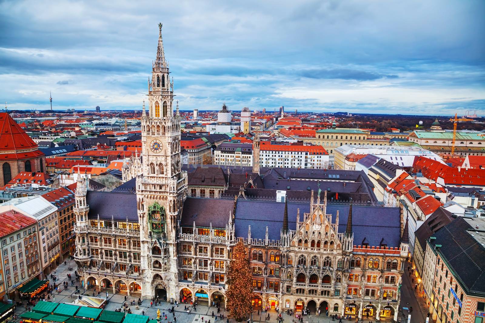  Aerial view of Marienplatz in Munich by AndreyKr