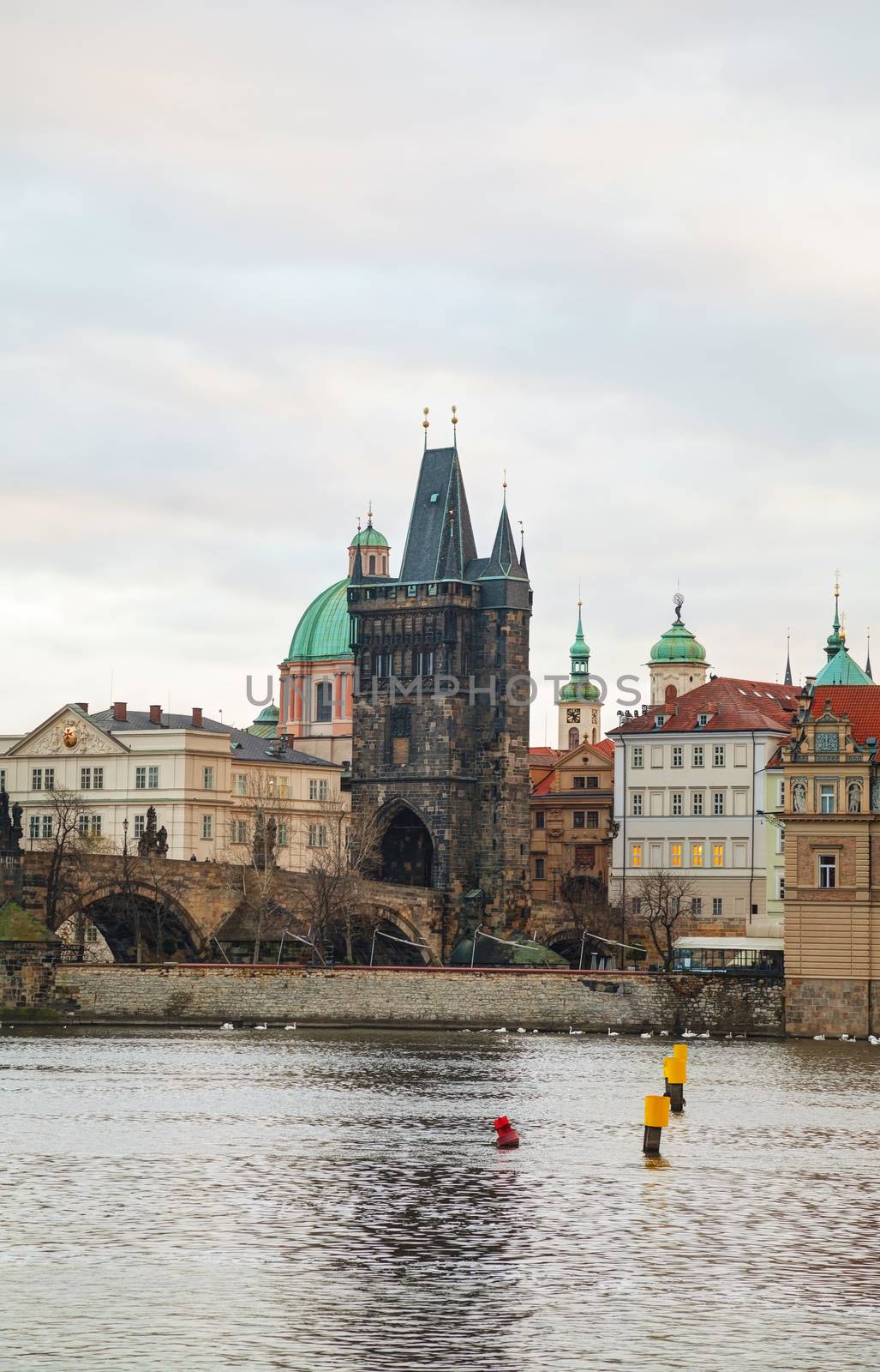 Charles bridge in Prague at sunrise by AndreyKr