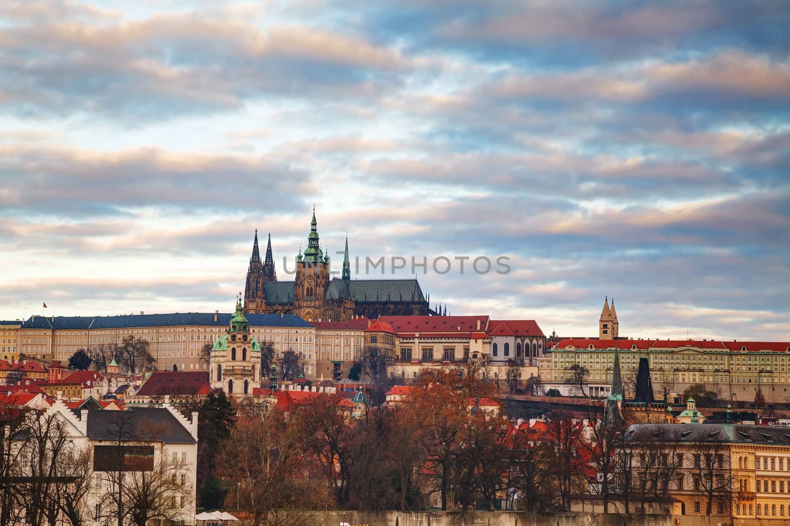 Overview of Prague, Czech Republic in the morning