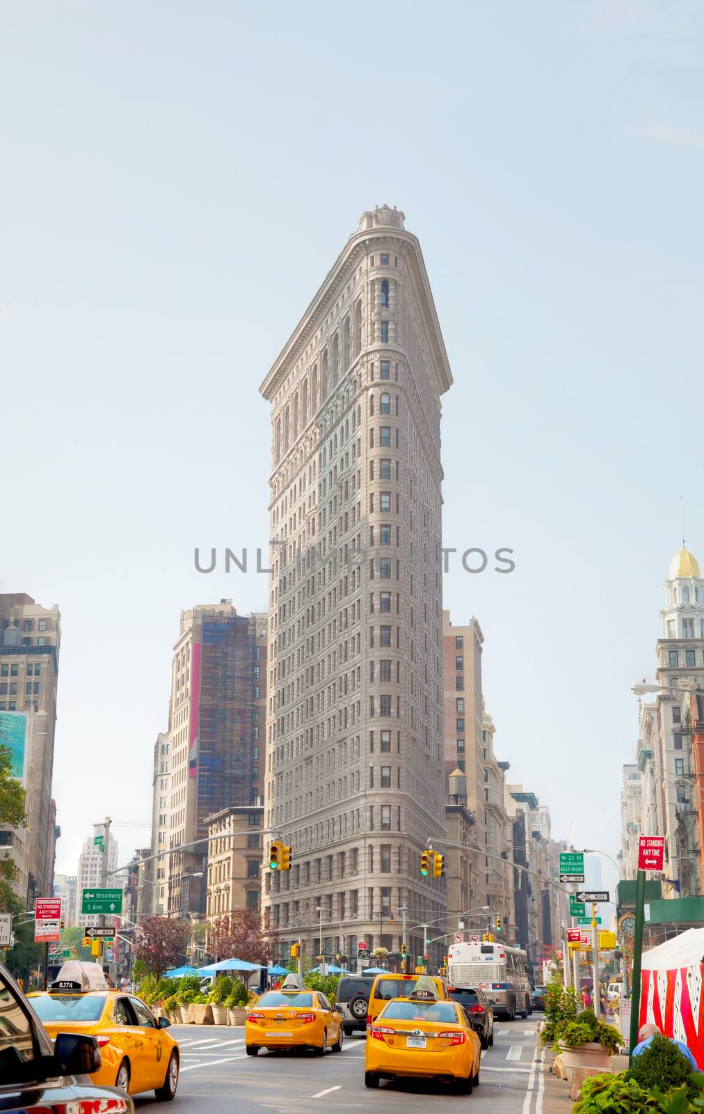 NEW YORK CITY - SEPTEMBER 04: Yellow cabs at 5th Avenue in the morning on October 4, 2015 in New York City. It's the most populous city in the United States[1] and the center of the New York metropolitan area.