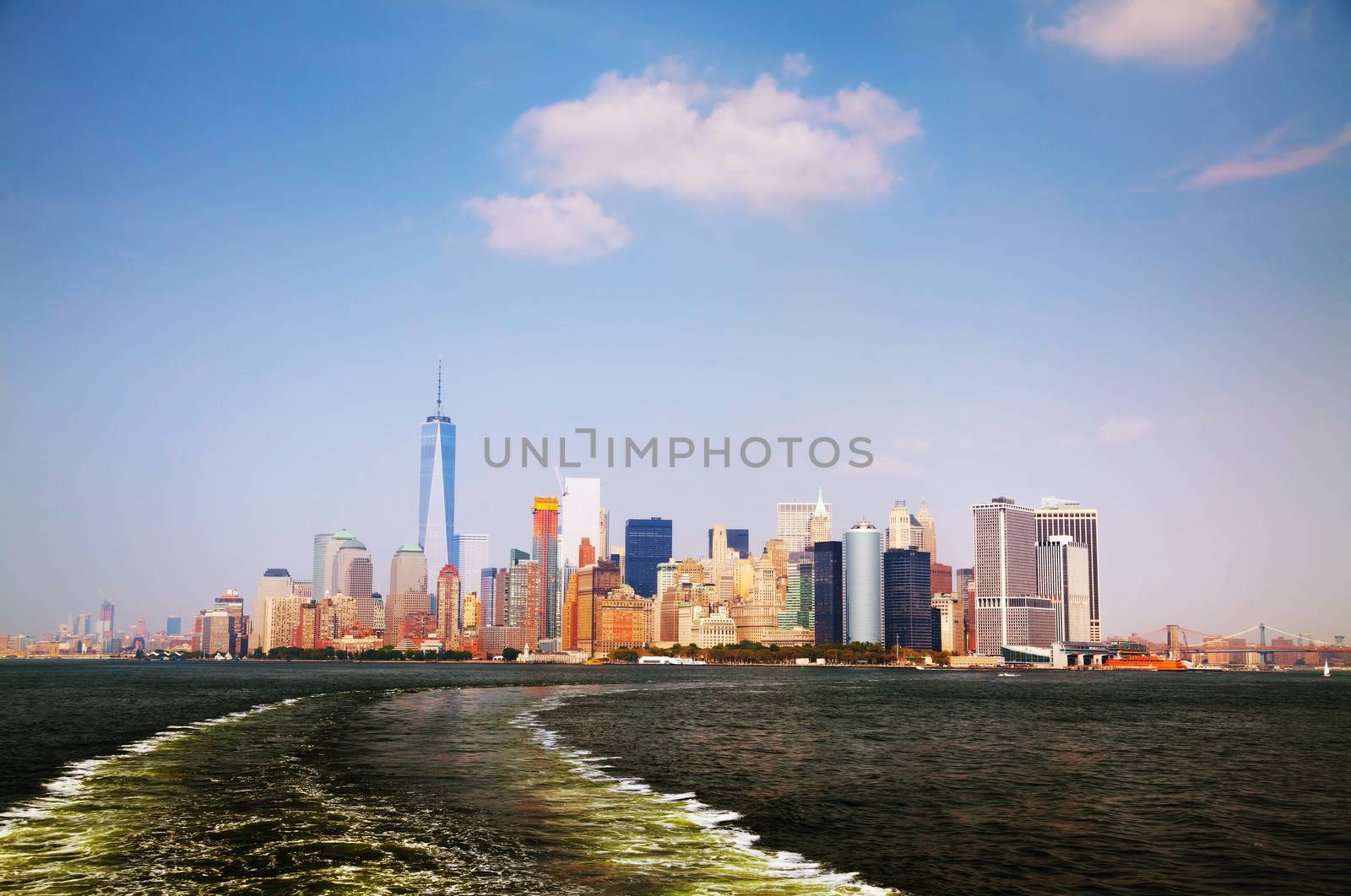 Manhattan downtown overview on a sunny day