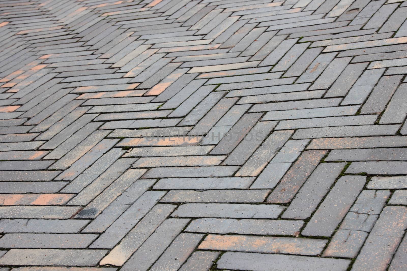 Perspective of striped clay tile surface texture