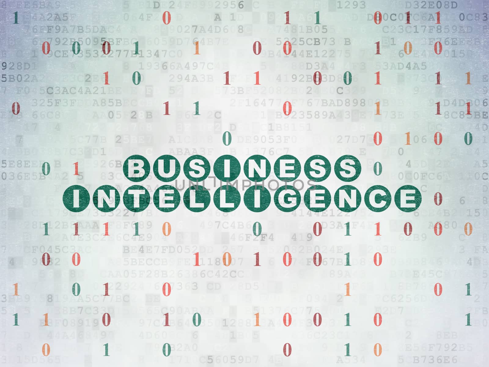 Business concept: Business Intelligence on Digital Data Paper background by maxkabakov