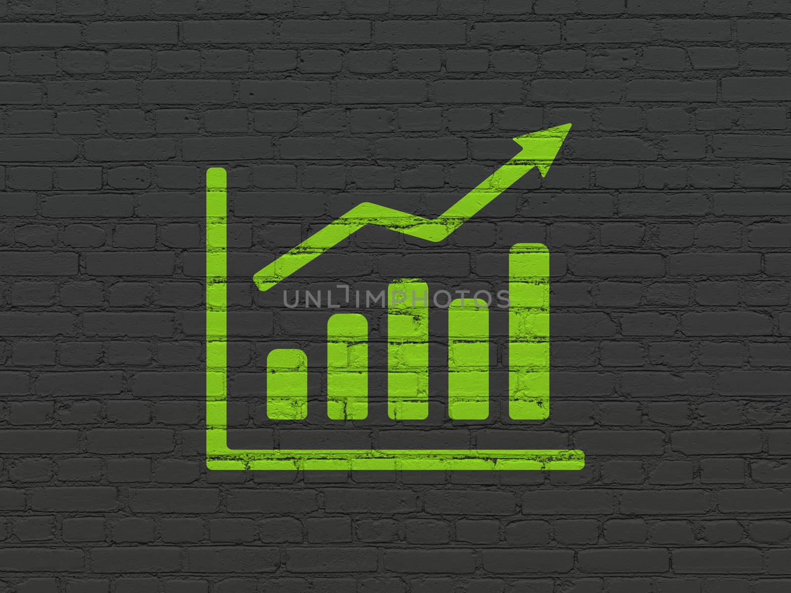 Finance concept: Growth Graph on wall background by maxkabakov