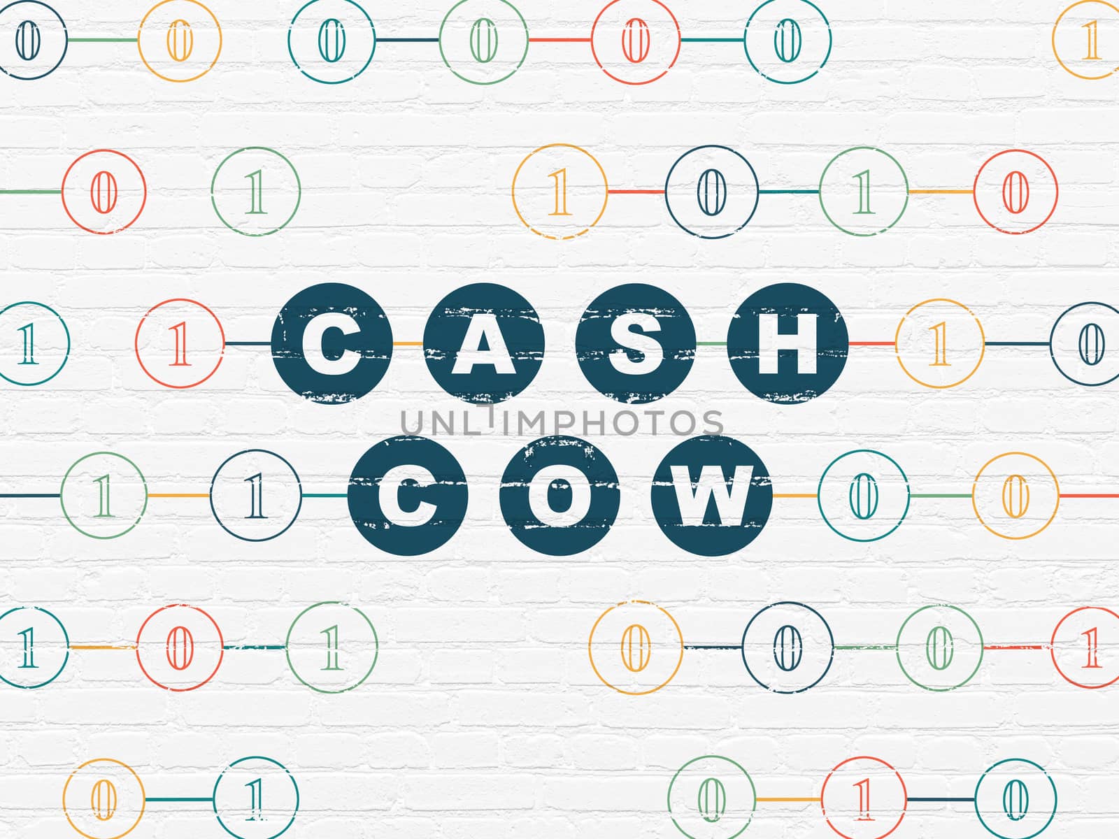 Finance concept: Cash Cow on wall background by maxkabakov