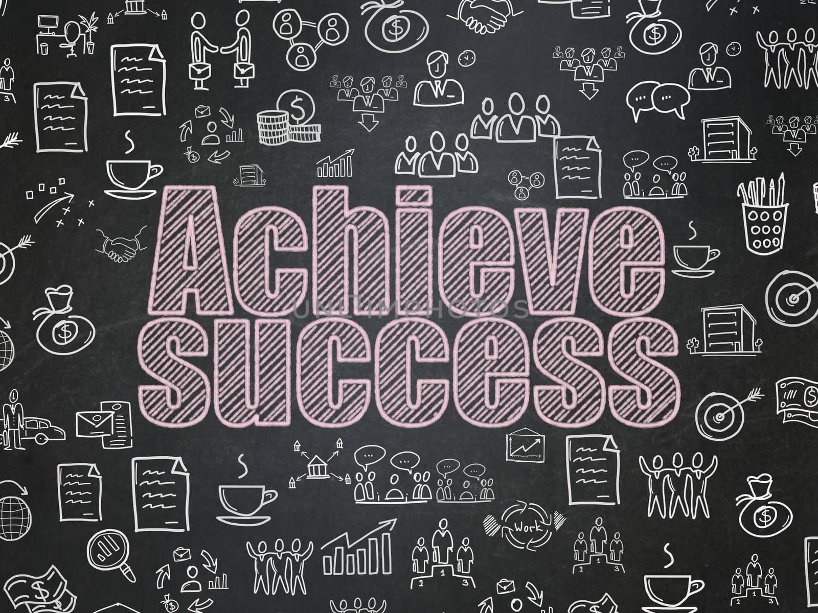 Business concept: Achieve Success on School board background by maxkabakov