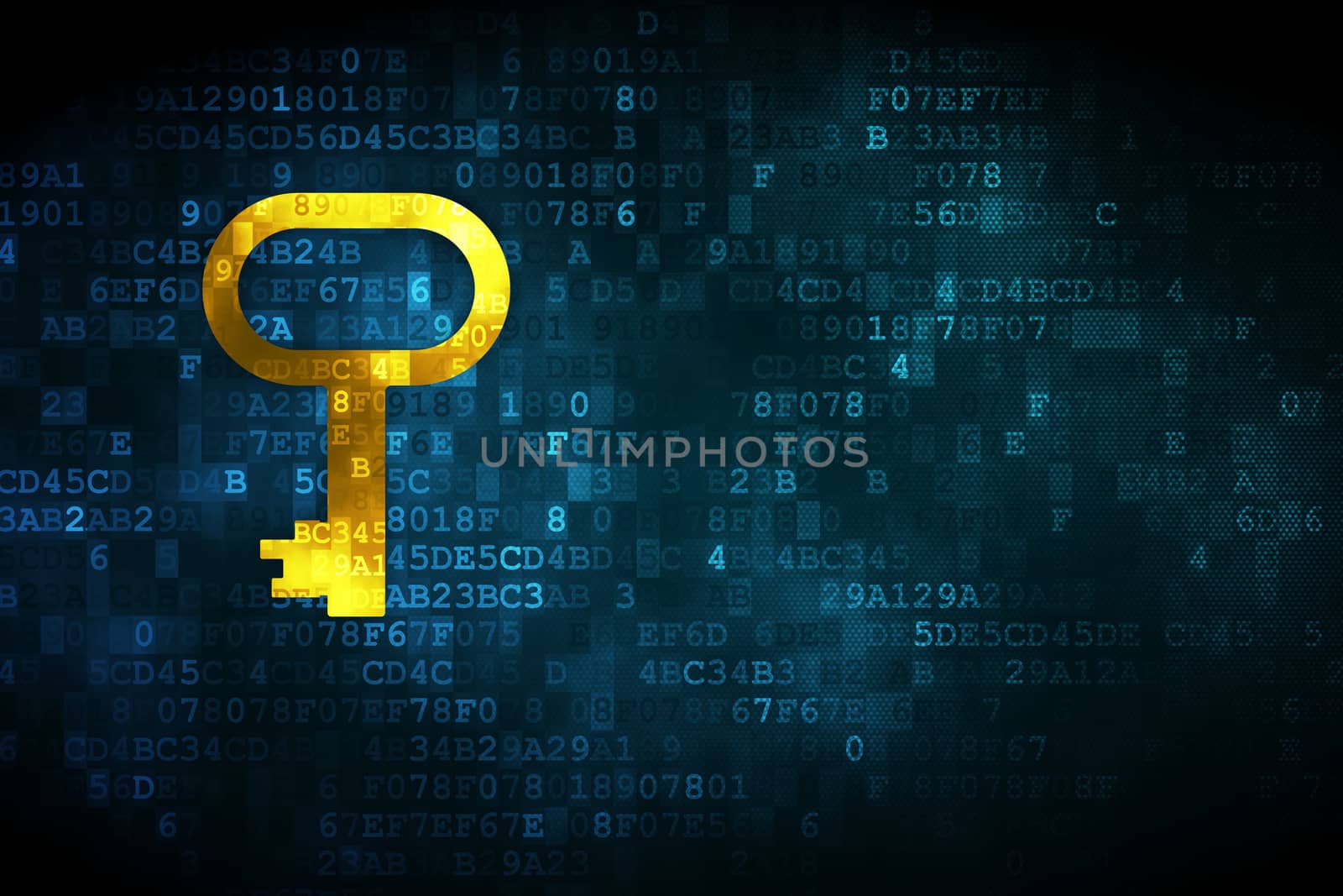 Security concept: Key on digital background by maxkabakov