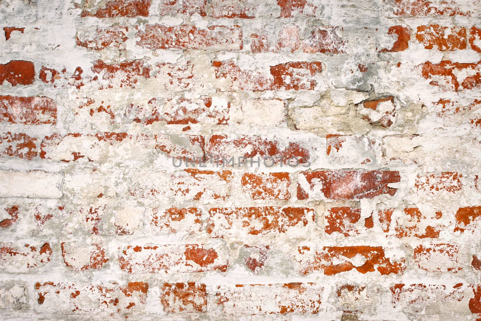 urban background grunge wall texture of red bricks