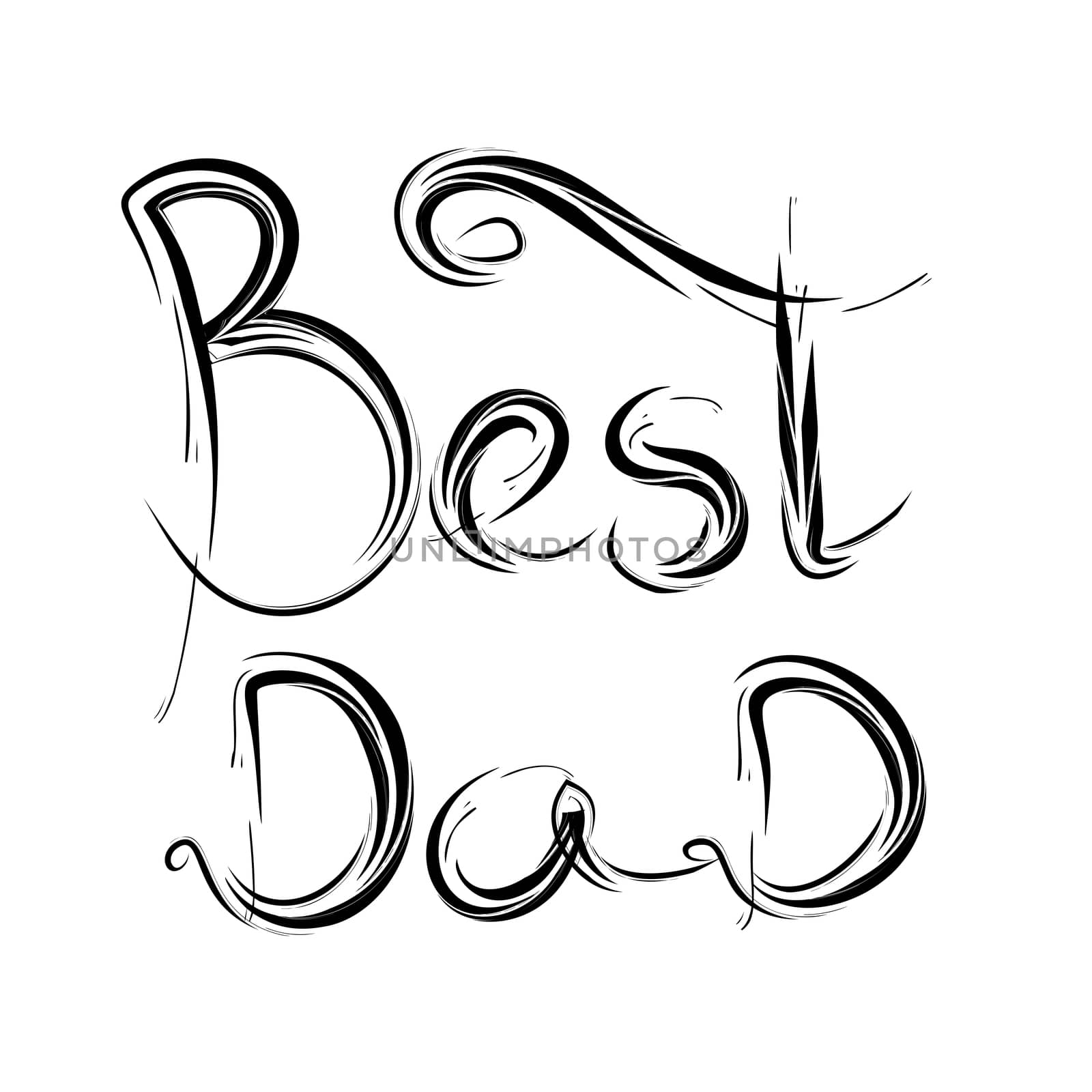 Best Dad. hand-written lettering, t-shirt print design, typographic composition isolated on white background