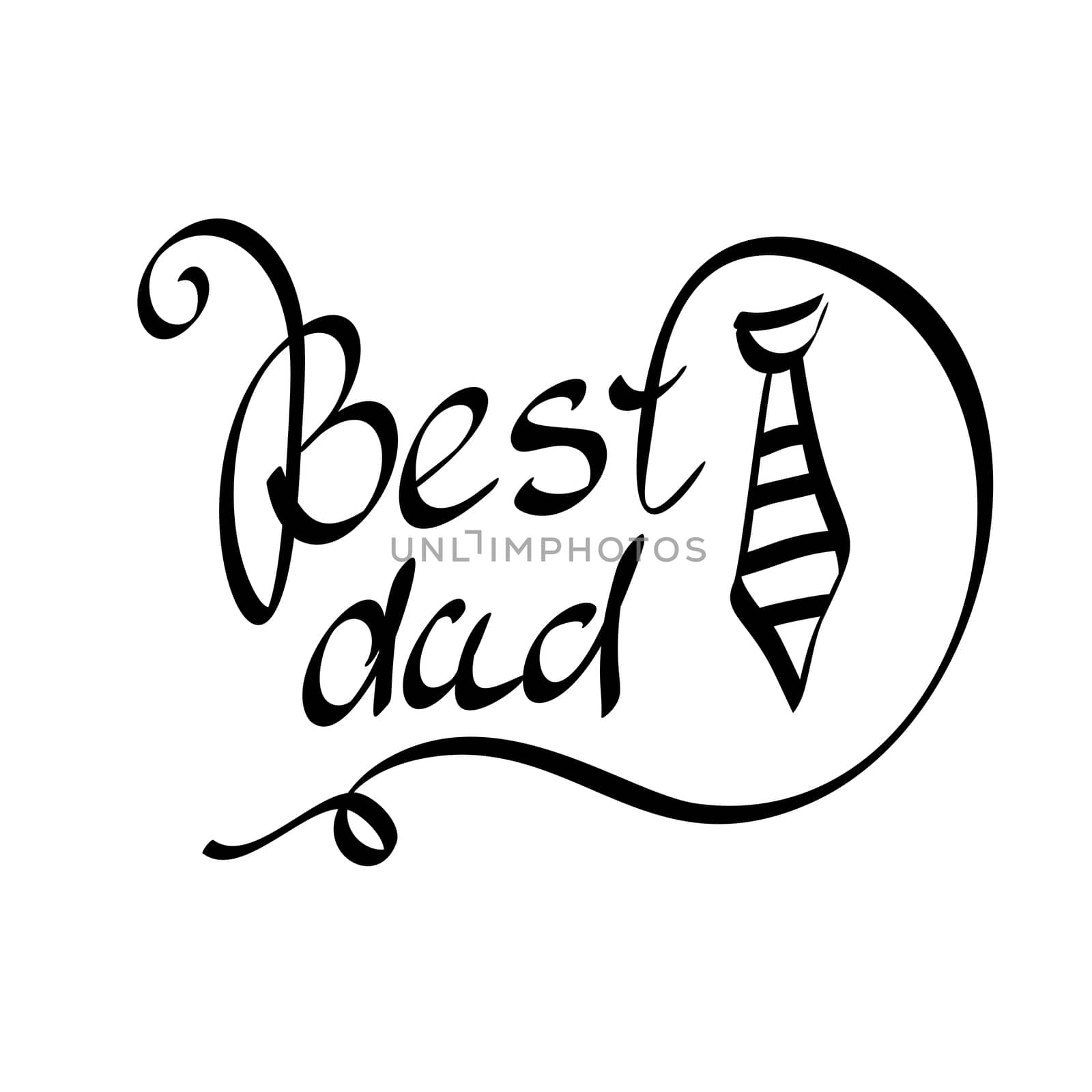 Best Dad. hand-written lettering, t-shirt print design, typographic composition isolated on white background. by skrotov