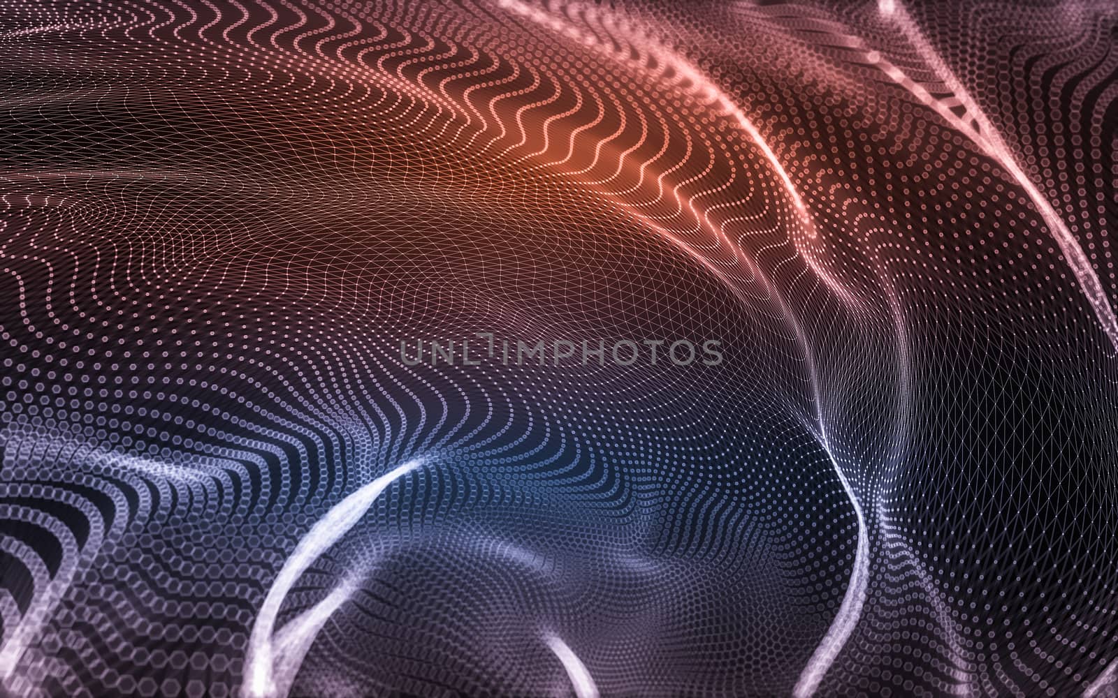 Abstract polygonal space low poly dark background with connecting dots and lines. Connection structure. 3d rendering