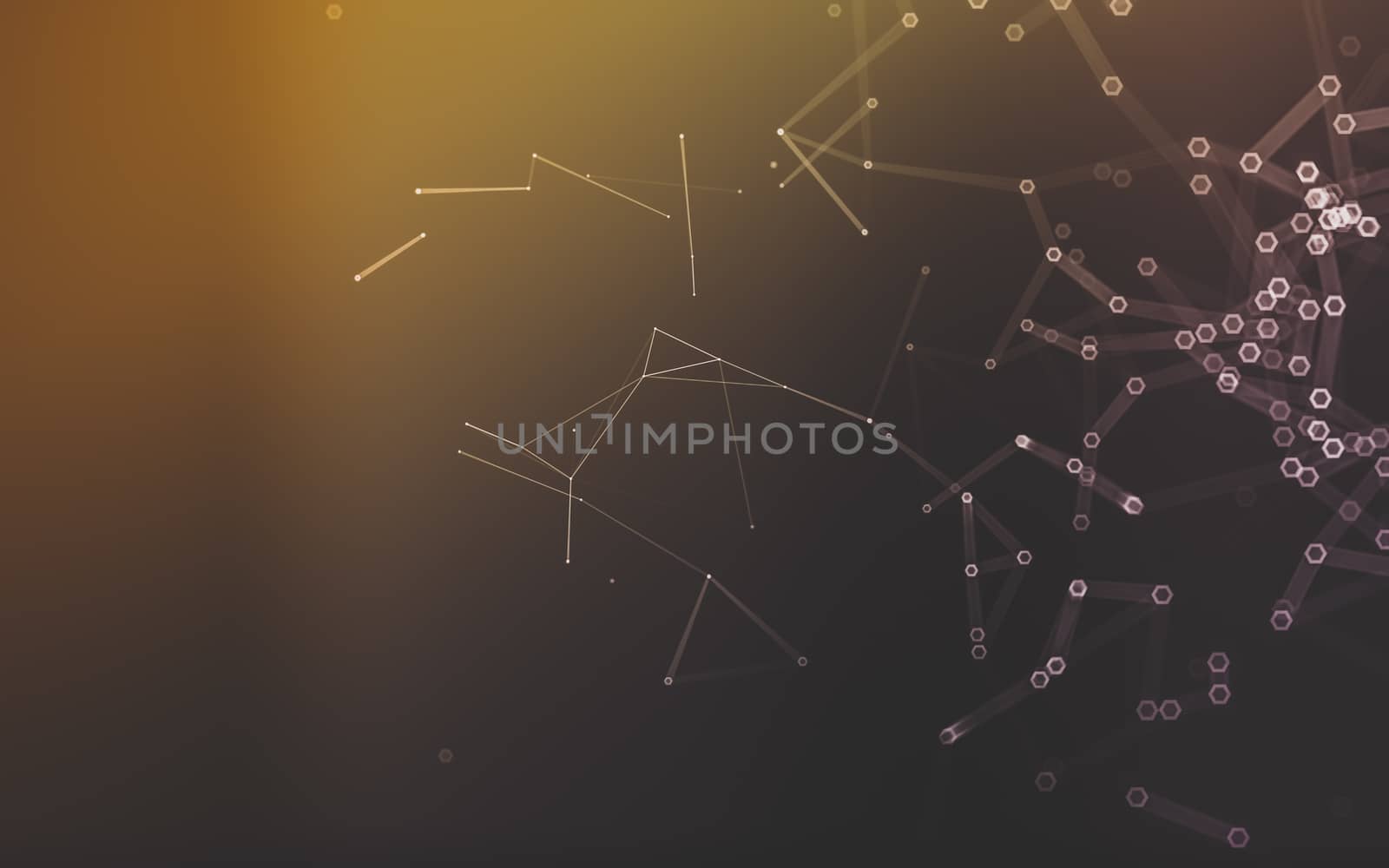 Abstract polygonal space low poly dark background with connecting dots and lines. Connection structure. 3d rendering