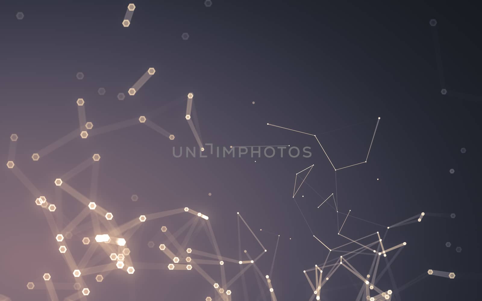 Abstract polygonal space low poly dark background with connecting dots and lines. Connection structure. 3d rendering