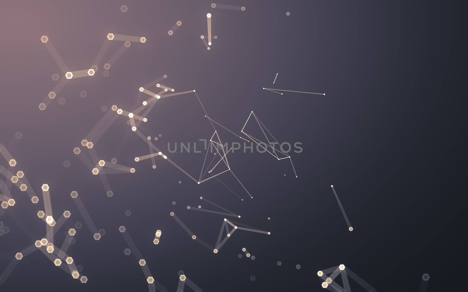 Abstract polygonal space low poly dark background, 3d rendering by teerawit