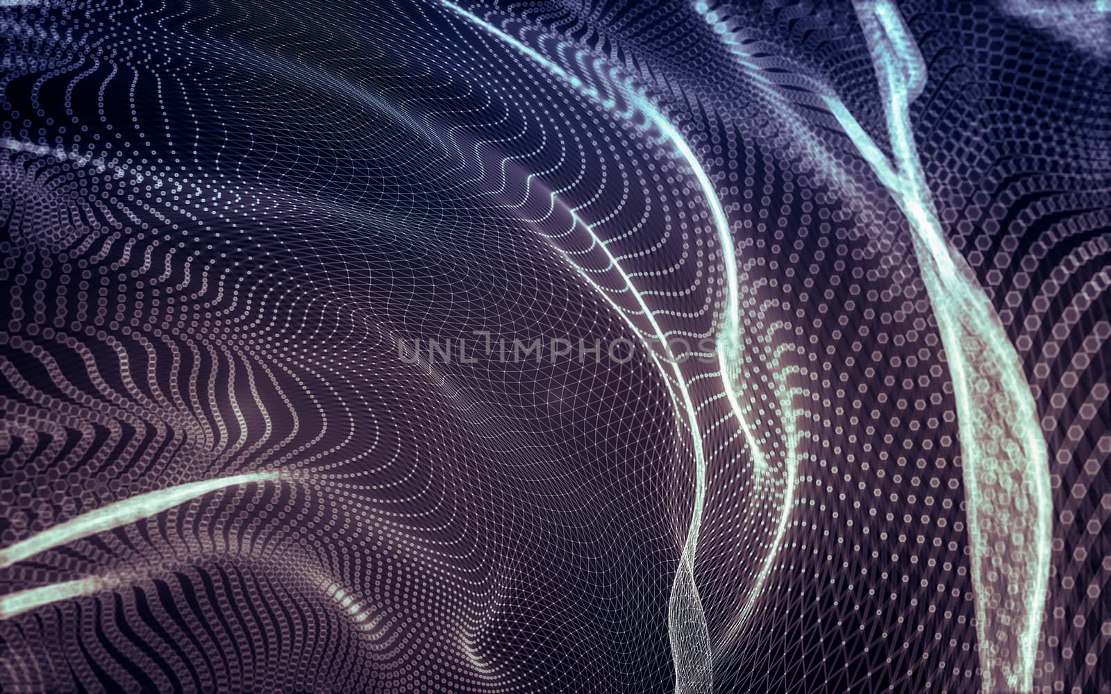 Abstract polygonal space low poly dark background, 3d rendering by teerawit