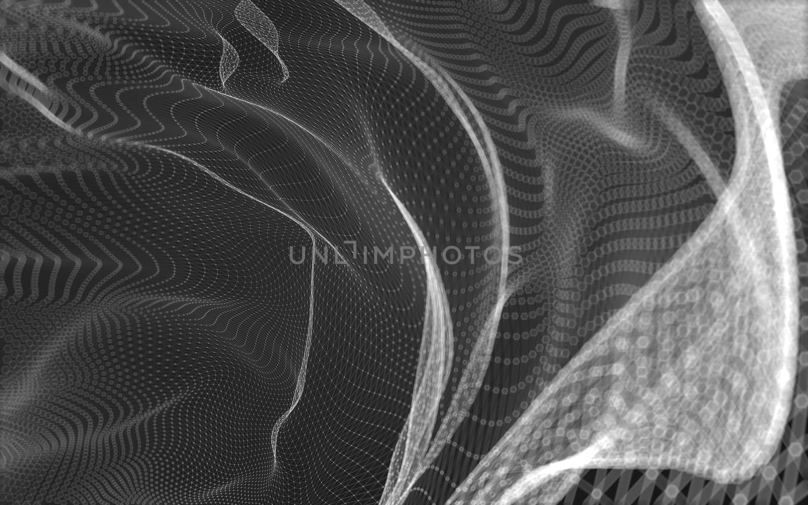 Abstract polygonal space low poly dark background with connecting dots and lines. Connection structure. 3d rendering