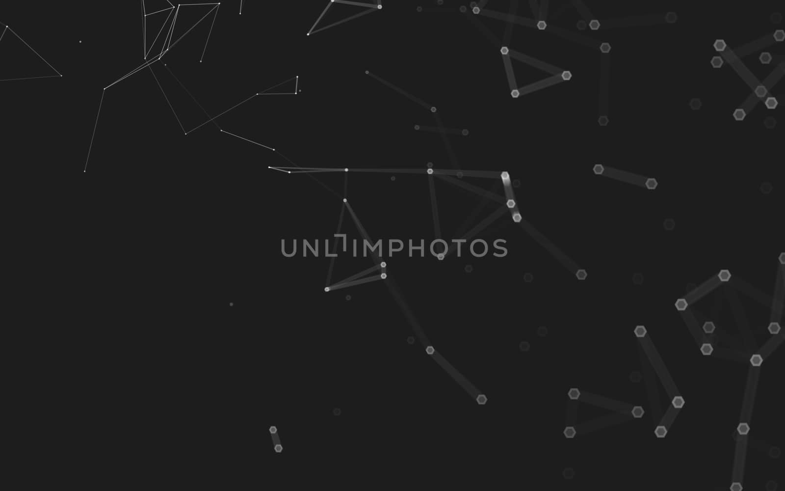 Abstract polygonal space low poly dark background with connecting dots and lines. Connection structure. 3d rendering