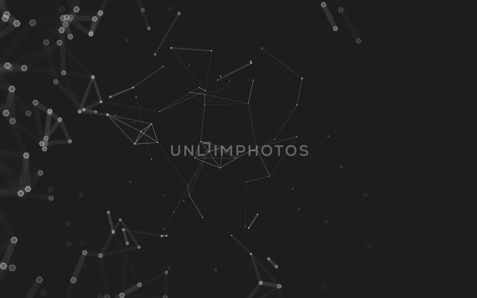 Abstract polygonal space low poly dark background, 3d rendering by teerawit