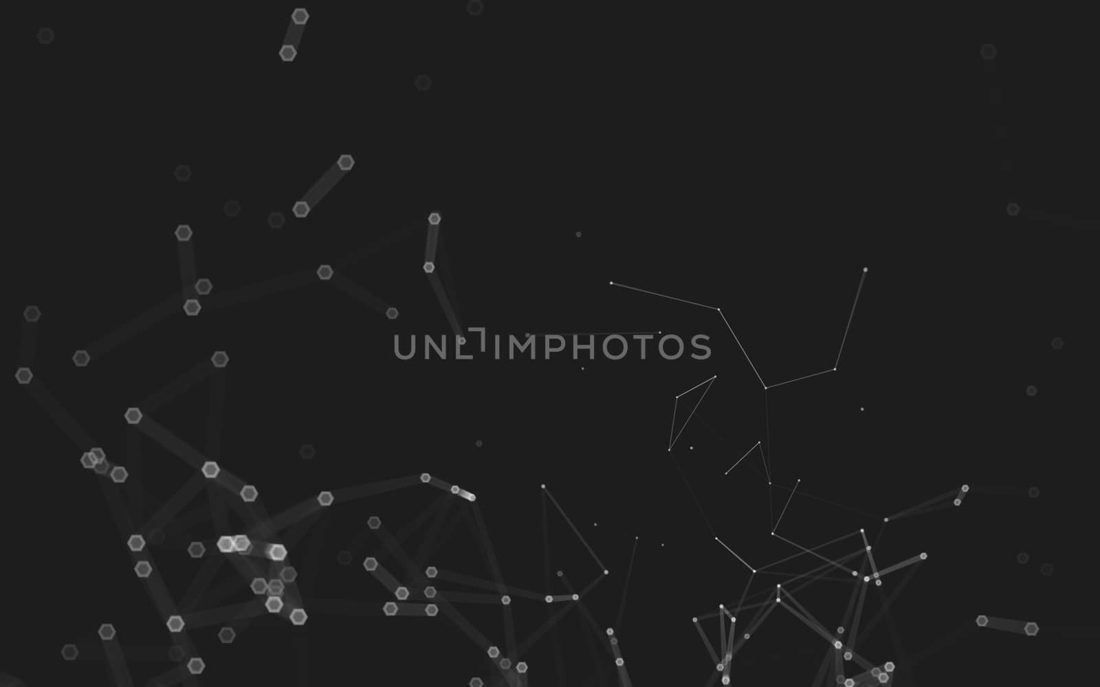 Abstract polygonal space low poly dark background with connecting dots and lines. Connection structure. 3d rendering