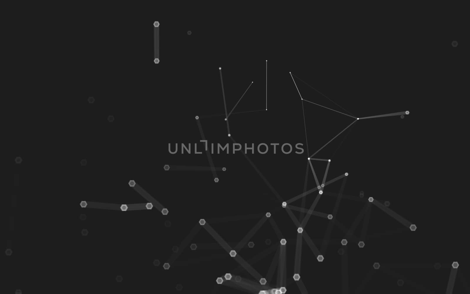 Abstract polygonal space low poly dark background with connecting dots and lines. Connection structure. 3d rendering